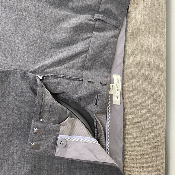 Banana Republic Martin Fit Wool Blend Dress Pants Women 4 Stretch Dark Gray - Picture 4 of 15